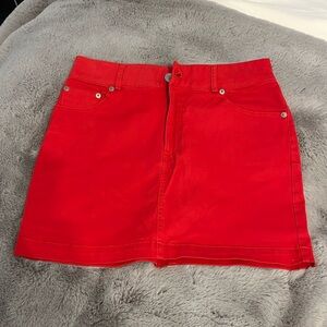Red jean skirt